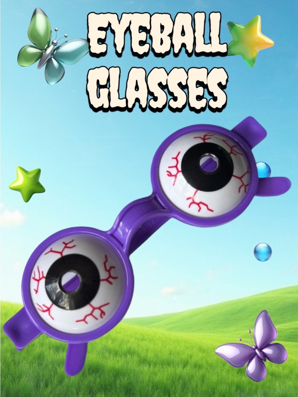 $1 Add-on | Purple Eyeball Glasses Costume Accessory